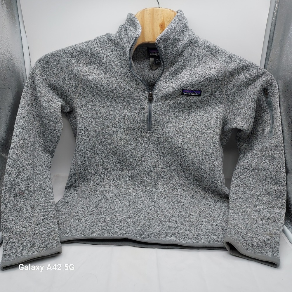 Patagonia Better Sweater Boys Medium 10 Grey Heather 1/4 Zip Fleece Pullover